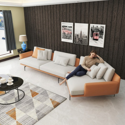 Hoekbank L-vorm Stoffen Bank Woonlandschap Set Ontwerp Modern Bank Nieuw Bankstellen