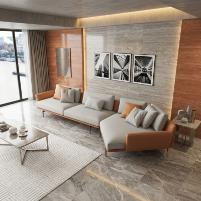 Hoekbank L-vorm Stoffen Bank Woonlandschap Set Ontwerp Modern Bank Nieuw Bankstellen