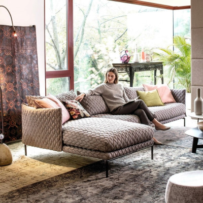 Hoekbank L-vorm Bank Woonlandschap Set Ontwerp Modern Bankstel Stof Textiel Nieuw