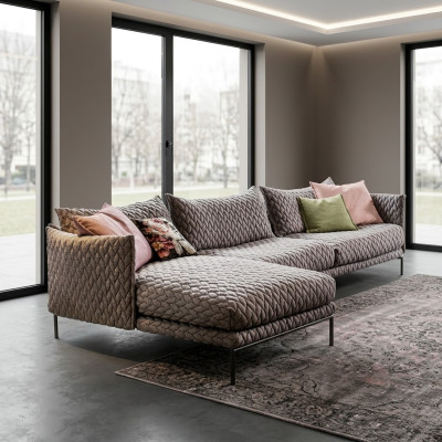 Hoekbank L-vorm Bank Woonlandschap Set Ontwerp Modern Bankstel Stof Textiel Nieuw