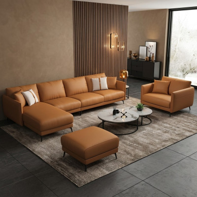 Woonlandschap set Ontwerp Modern Bankstel Moderne Hoekbank Leren Bank Nieuw