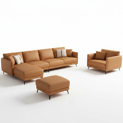Woonlandschap set Ontwerp Modern Bankstel Moderne Hoekbank Leren Bank Nieuw