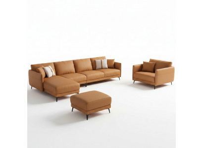 Woonlandschap set Ontwerp Modern Bankstel Moderne Hoekbank Leren Bank Nieuw