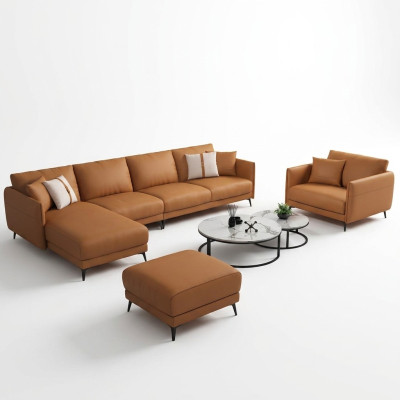 Hoekbank + fauteuil leren bank bank woonlandschap set design modern bank zitplaats