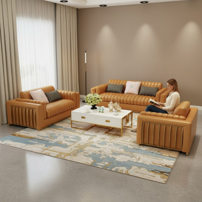 Luxe leren bank bankstel modulaire bankstel ontwerp moderne bankstellen bank 3+2+1 nieuw