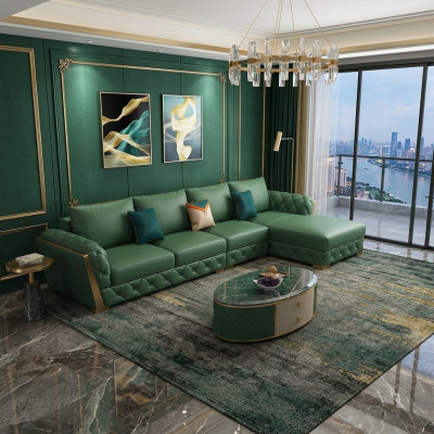 Hoekbank L-vorm Garnituur Design Moderne Bankstellen Bank Woonlandschap Leren Sofa Sofa