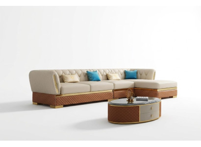 Hoekbank L-vormige leren bank woonlandschap set modern ontwerp bankstel hoekbanken.