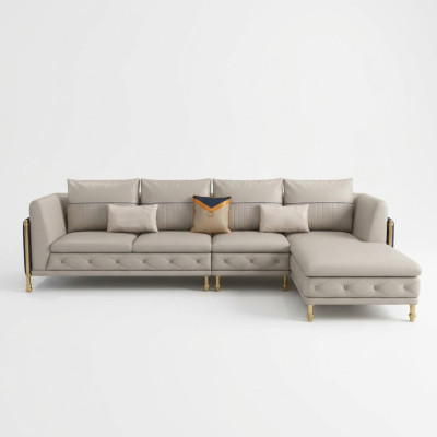Luxe woonkamer hoekbank hoekbank hoekbank bank stoffering hoek bank leer