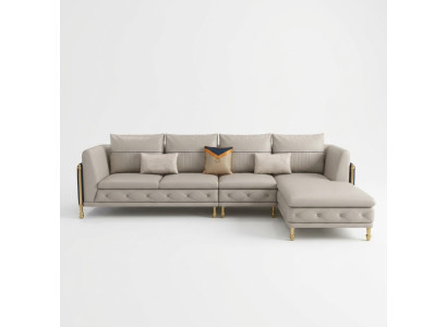 Luxe woonkamer hoekbank hoekbank hoekbank bank stoffering hoek bank leer
