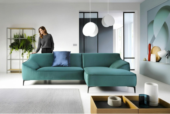 Ontwerp hoekbank L-vorm Moderne banken Stof Textiel Bank Woongebied Bank Fluweel