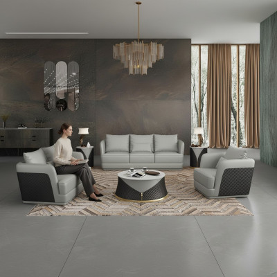 Sofa set 3+2 zits woonlandschap bankstel bekleding leren bankstel nieuw