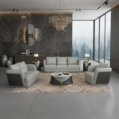 Sofa set 3+2 zits woonlandschap bankstel bekleding leren bankstel nieuw