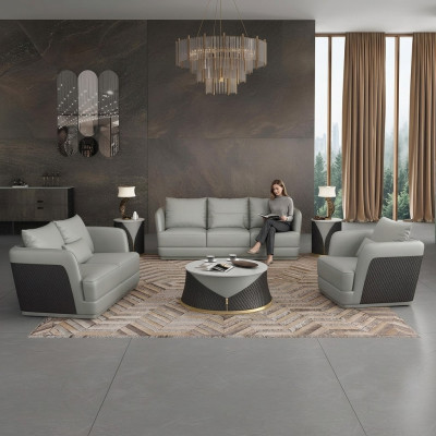 Driepersoons designbank bank gestoffeerde bank 3-zits lederen bank modern relaxclub
