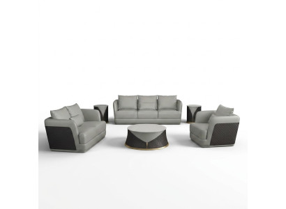 Driepersoons designbank bank gestoffeerde bank 3-zits lederen bank modern relaxclub