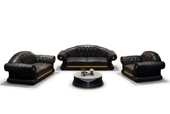 Sofa set 3+2+1 zits woonlandschap gestoffeerde bank bankstel banken leer