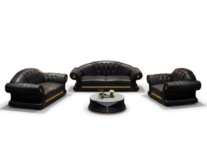 Sofa set 3+2+1 zits woonlandschap gestoffeerde bank bankstel banken leer