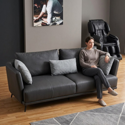 Driedelige designbank bank gestoffeerde bank leren bank modern relax club 3-zits.