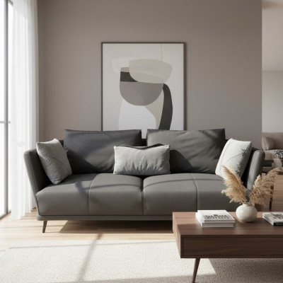 Driedelige designbank bank gestoffeerde bank leren bank modern relax club 3-zits.