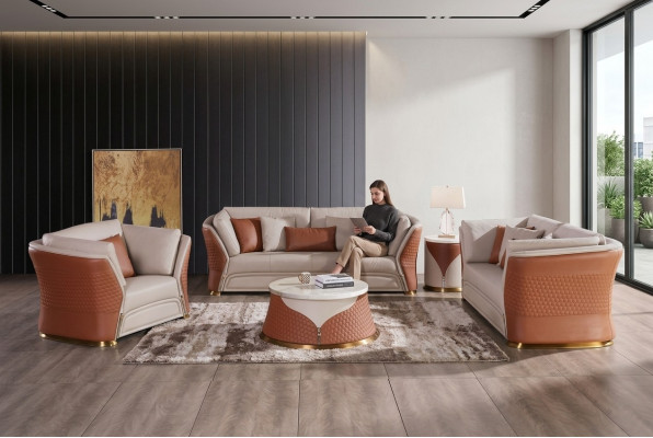 Sofa set gestoffeerde meubelset woonlandschap bank bankstel garnituur