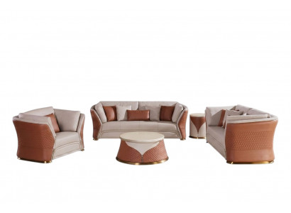 Banken Bankstellen Bekleding Leer 32-zits bankstel set Designer bankstellen