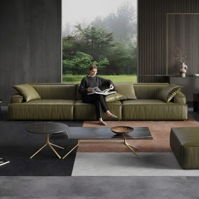Ledersofa 6-zits XXL bank grote sofa lounges banken sofa's lounges garnituren