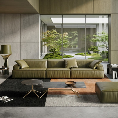 Ledersofa 6-zits XXL bank grote sofa lounges banken sofa's lounges garnituren