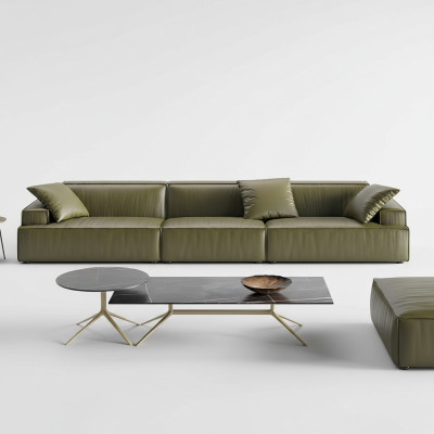 Ledersofa 6-zits XXL bank grote sofa lounges banken sofa's lounges garnituren