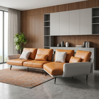Hoekbank L-vorm woonlandschap bank bank bekleding hoekstuk leren bankstel groep