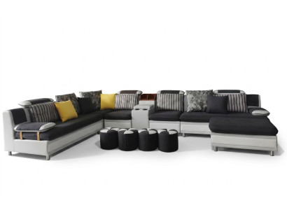 Hoekbank U-vorm Woonlandschap Bank Bank Bekleding Hoekset Stof Bankstellen Nieuw