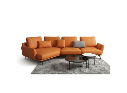 Hoekbank Oranje L-vorm Woonlandschap Bank Bank Bekleding Hoekset Lederen Banken.