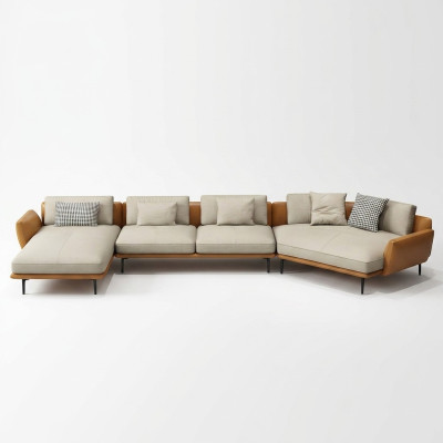Hoekbank U-vorm Woonlandschap Bank Bank Bekleding Hoek Set Stof Bankstellen Leer