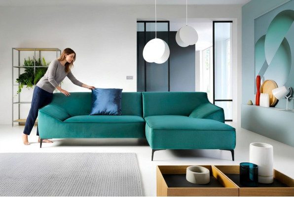 Hoekbank L-vorm woonlandschap bank bank bekleding hoekstel stof banken nieuw