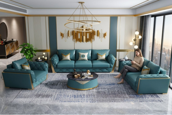 Driedelige designbank 3-zitsbank Bankbank Bankstel Banken