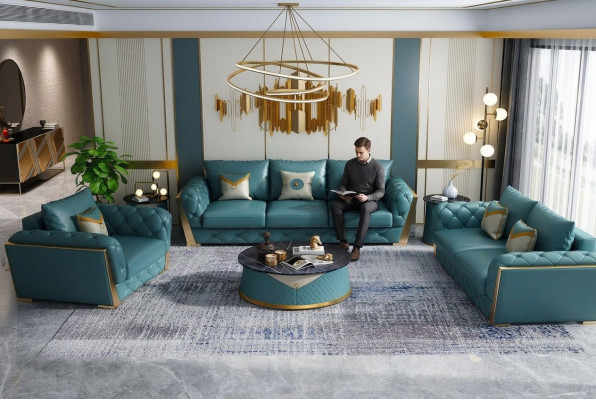 Sofaset 5-delig. Set zitkussen meubelstukken 2x bijzettafels bank salontafel nieuw
