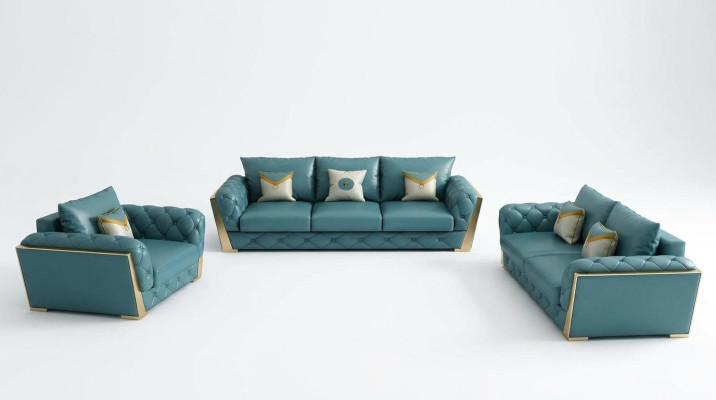 Sofaset 5-delig. Set zitkussen meubelstukken 2x bijzettafels bank salontafel nieuw