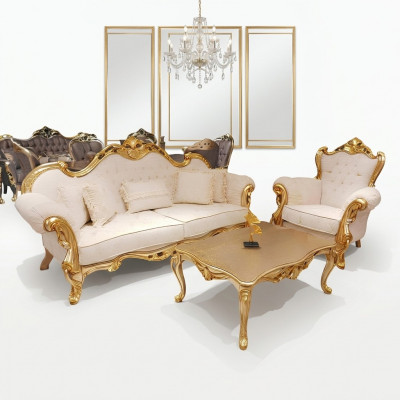 Sofaset 3+3+1+1 zits Klassieke Relax fauteuil Chesterfield Barok Stijl 4-delige