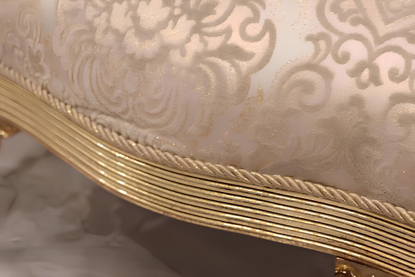 Klassiek bankstel 3-zitsbank bankstel houten fauteuil textiel compleet nieuw