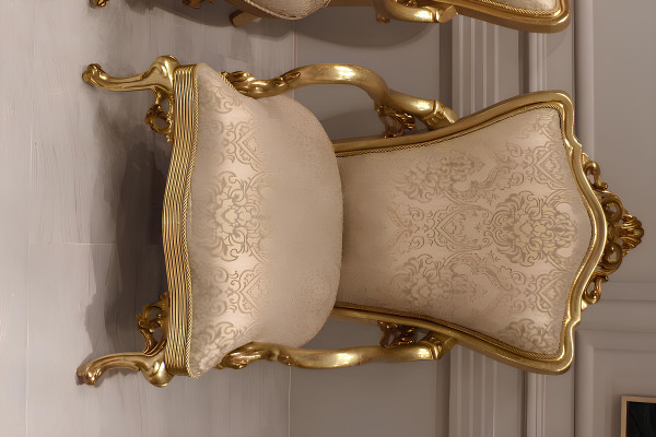 Klassiek bankstel 3-zitsbank bankstel houten fauteuil textiel compleet nieuw