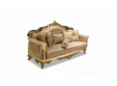 Luxe bankstel 3-zits textielbank gouden design meubels 3-zits Chesterfield gestoffeerd nieuw.