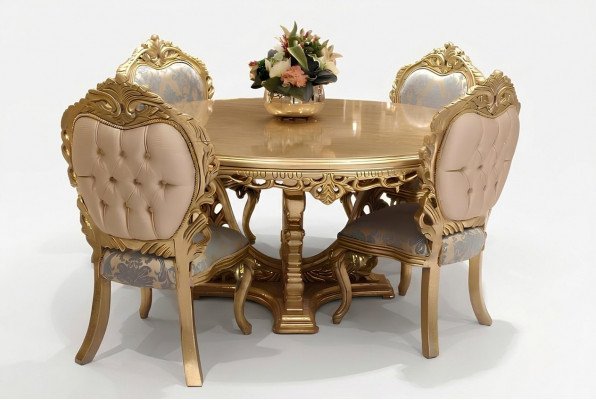 Set van 6 stoelen eetkamer Designer houten stoel Antieke stijl Luxe stoelen Nieuw