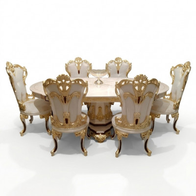 Garnituur eetkamerstoel set 6x stoelen luxe meubelgroep fauteuil zitgroep