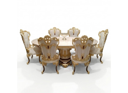 Garnituur eetkamerstoel set 6x stoelen luxe meubelgroep fauteuil zitgroep