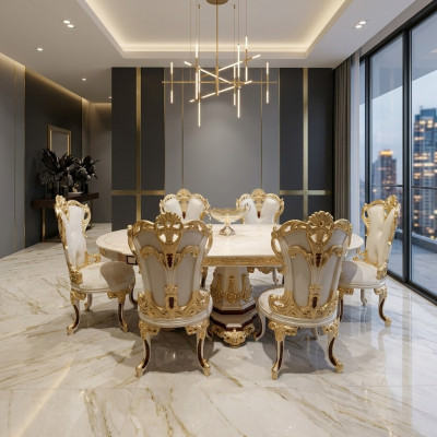 Eettafel Houten tafel Tafel Groep Eetkamer Woonkamer Set Hout Ontwerp Tafels