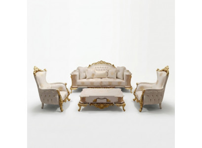 Bankstel 3311-zits bank woonkamerset Chesterfield fauteuil textiel Nieuw