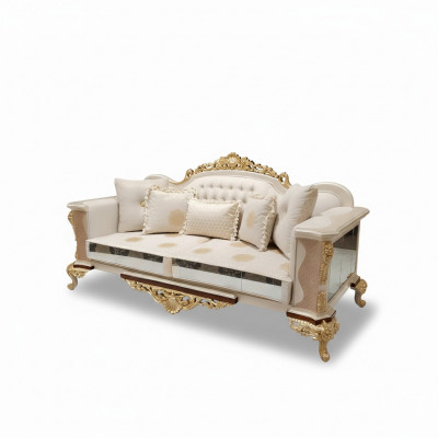 Luxe bankstel 3+3 zits textiel designer Chesterfield bankstel 2x 3 zitter Nieuw