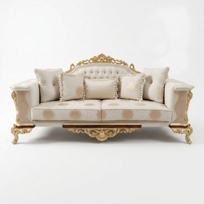 Driedelige designbankstel 3-zits bankstel textiel Chesterfield-bankstel nieuwe 3-zitsstoffenbank