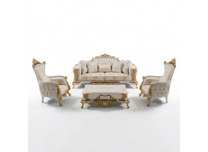 Bankstel 3+1 zits bankstel set Compleet textiel hout woonkamer luxe bank nieuw