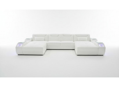 Leren hoekbank U-vormige bank Moderne bank Hoekbank Zachte woonkamer design
