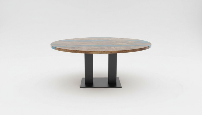 Ronde eettafel River Table Echt hout Riviertafel 150 cm Tafels Epoxyhars