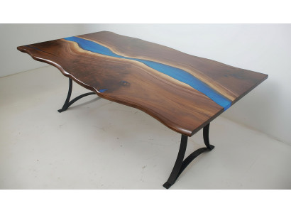 Eettafel River Table Echt Hout Riviertafel 220x100 Massieve Tafels Epoxyhars
